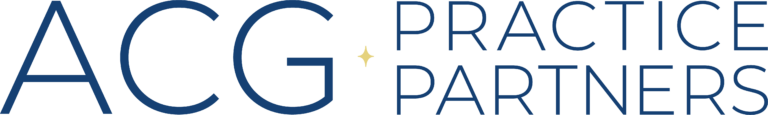 ACG Practice Partners logo in dark blue with a small gold star between the G and Practice."